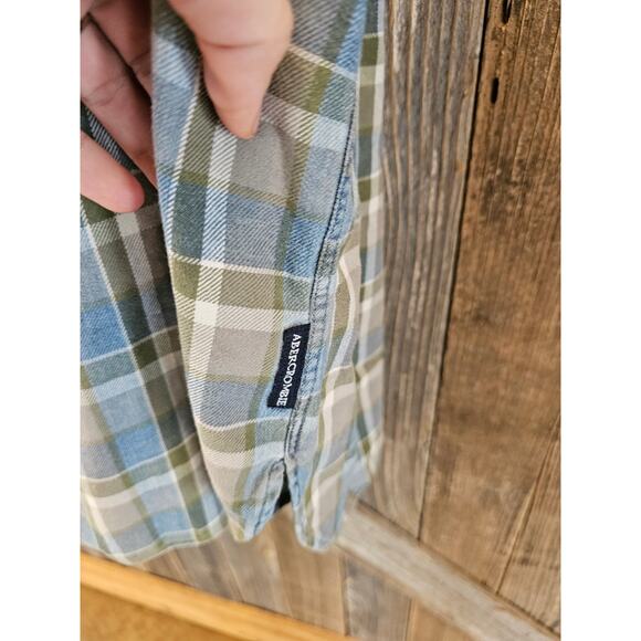 Abercrombie & Fitch vintage short sleeve button up heavy duty flannel size L ^ - Picture 4 of 7